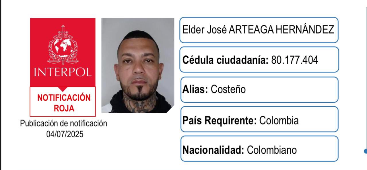 Capturan a ‘el Costeño’, quinto implicado y ficha clave en el atentado al senador colombiano Miguel Uribe Turbay