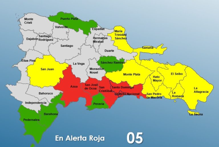 COE alerta a la ciudadanía: mapas de riesgo muestran 5 provincias en rojo 9 en amarillo y 5 en verde por lluvias