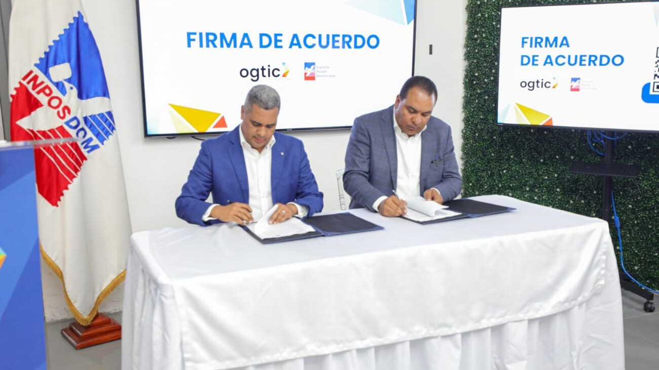 Ogtic e INPOSDOM firman acuerdo para instalación de nuevos Puntos GOB sin costo de alquiler