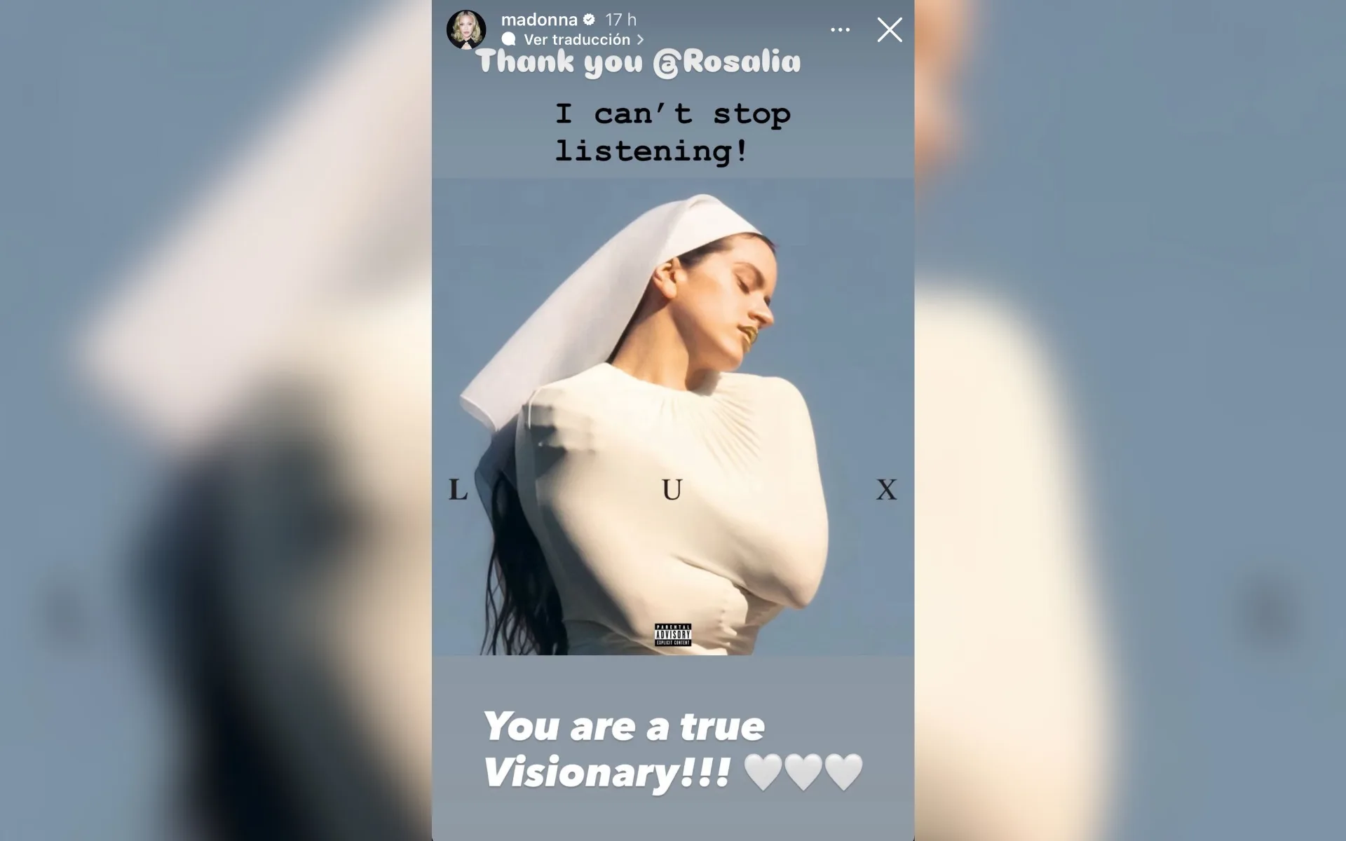 Madonna alaba a Rosalía y a su nuevo disco ‘Lux’: «Eres una auténtica visionaria»