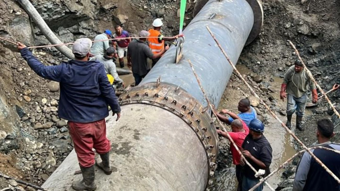 Coraasan e Inapa avanzan en solución definitiva de avería del tubo que abastece de agua a Santiago y Moca