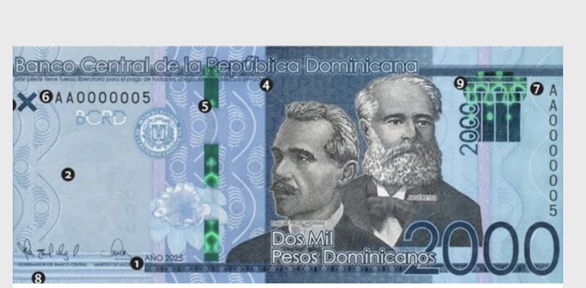 BCRD emite billetes de RD$2,000.00, año 2025
