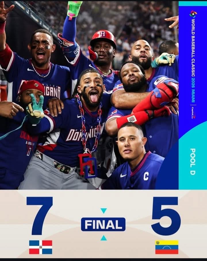 República Dominicana vence a Venezuela 7-5 y mantiene su invicto en el Clásico Mundial