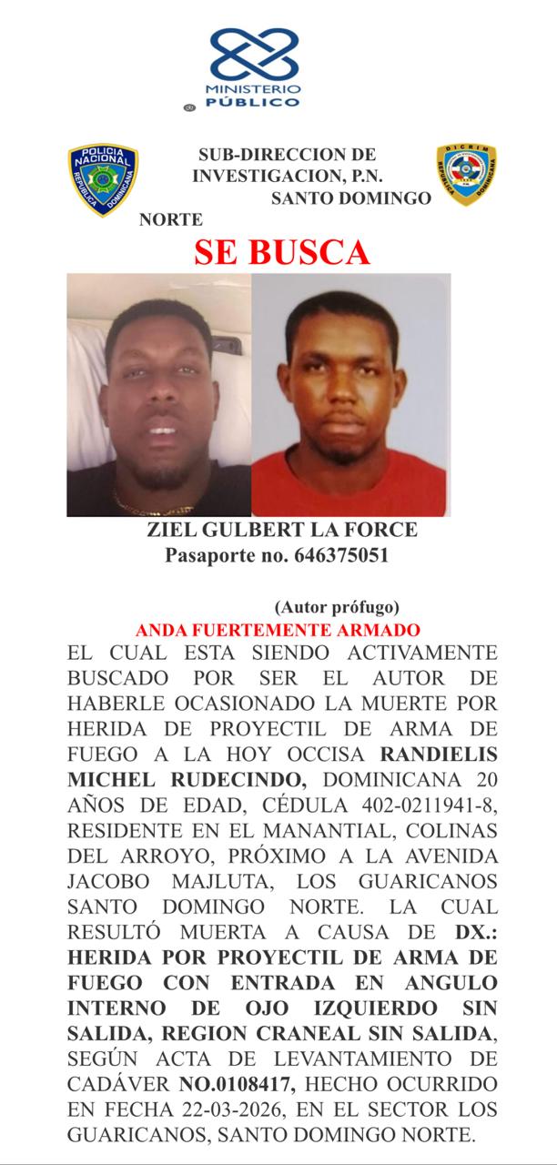 Policía Nacional activa búsqueda de hombre acusado de ultimar a su expareja en Los Guaricanos, SDN Policía Nacional activa búsqueda de hombre acusado de ultimar a su expareja en Los Guaricanos, SDN