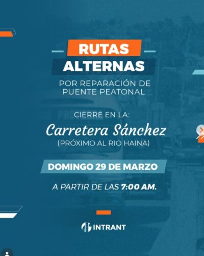 Con el cierre del tramo carretera de la Sánchez se dispondrán de vías alternas.