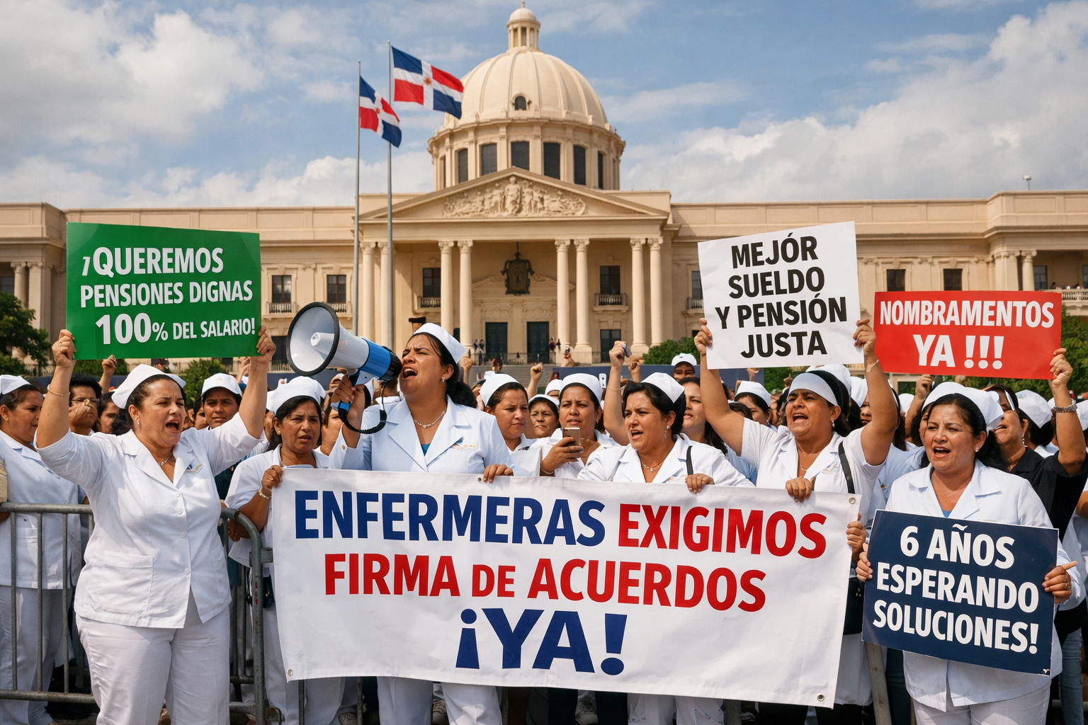 Enfermeras elevan presión y convocan piquete frente al Palacio Nacional por incumplimiento de acuerdos