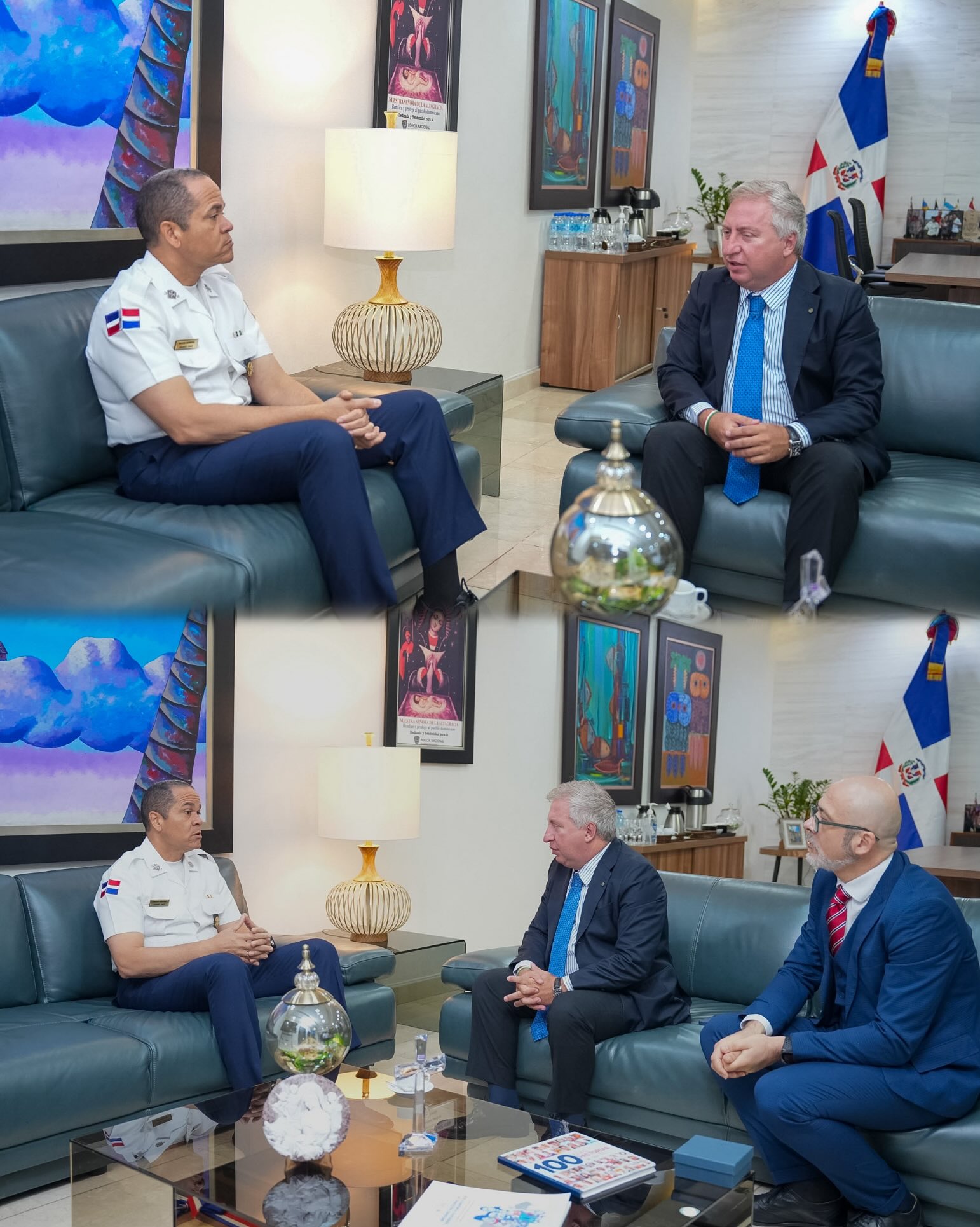 Director general PN y Embajador de Italia sostienen encuentro para fortalecer la cooperación en seguridad.