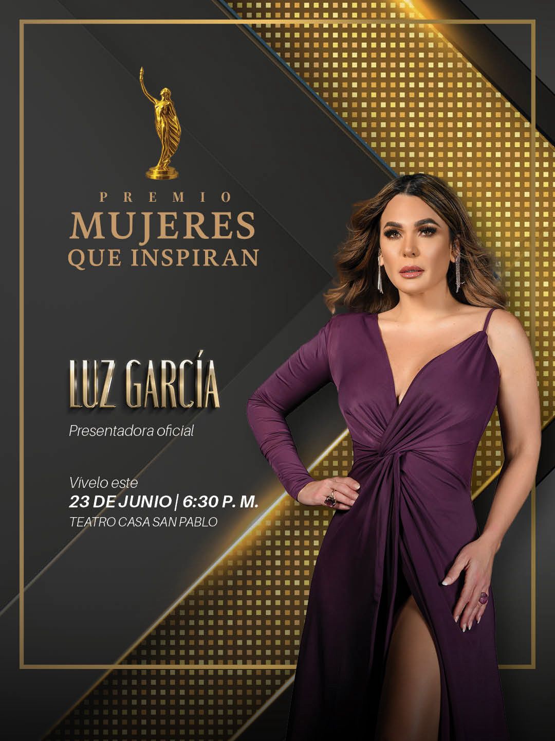 Luz García será presentadora oficial de la 3ra gala  del Premio Mujeres que Inspiran