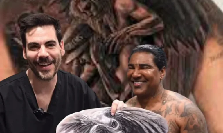 Omega El Fuerte viaja a España para tatuarse la espalda completa