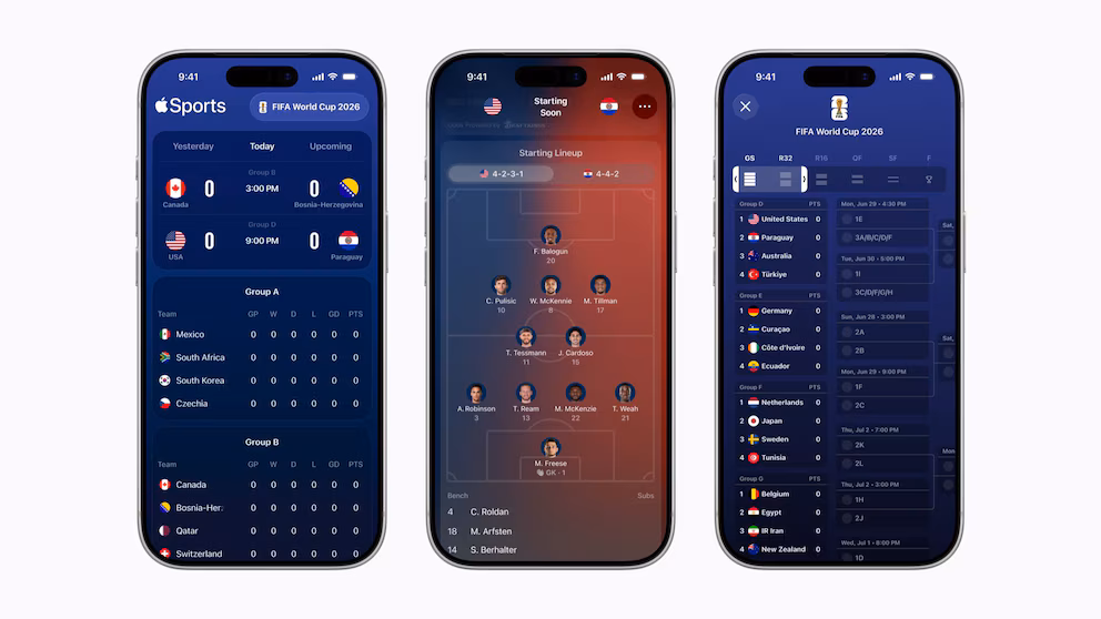 Apple Sports se actualiza para la Copa Mundial de la FIFA 2026: cómo seguir los grupos y marcadores en vivo