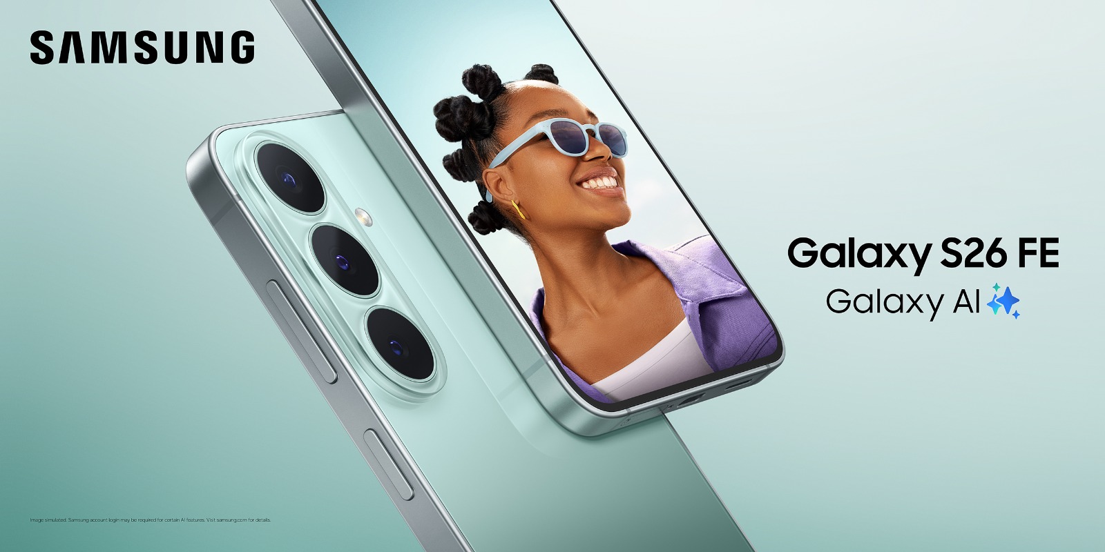 Samsung Galaxy S26 FE ofrece la más reciente experiencia premium centrada en lo que más importa Galaxy S26 FE, el primero de la línea Galaxy S26 en lanzarse con One UI 9, combina capacidades de cámara avanzadas con la última Galaxy AI