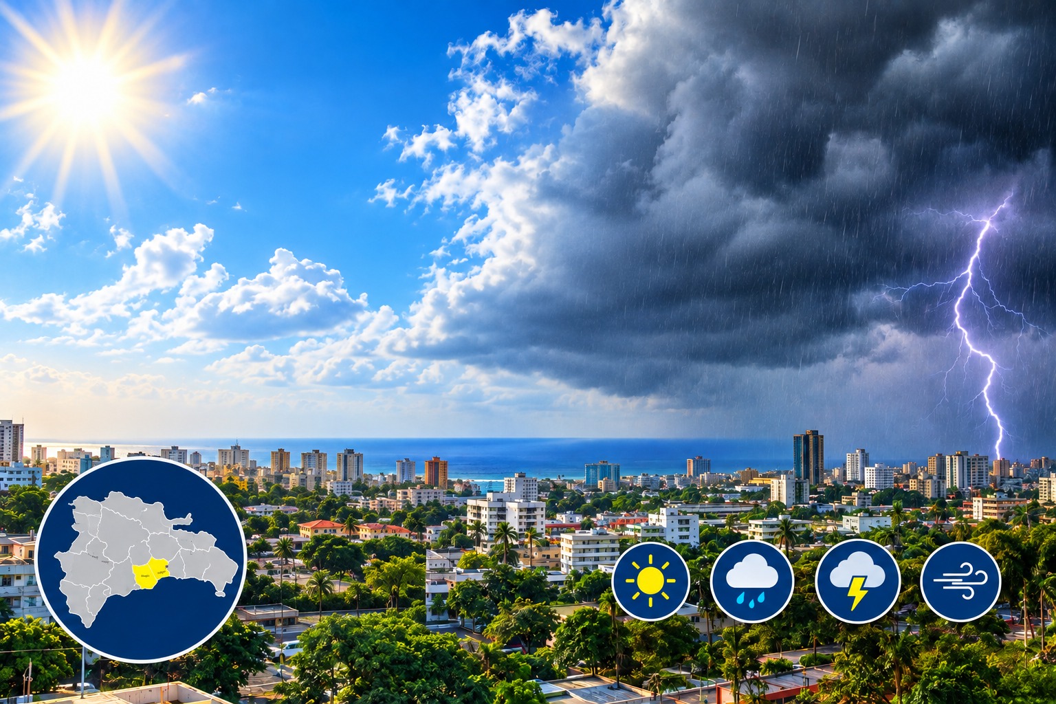 ¡Paraguas en mano! Aguaceros y tronadas volverán esta tarde; mantienen alertas en dos provincias ¡Paraguas en mano! Aguaceros y tronadas volverán esta tarde; mantienen alertas en dos provincias